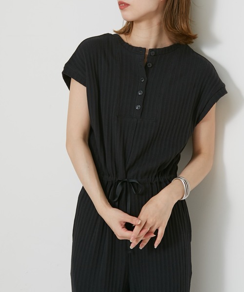 CIAOPANIC（チャオパニック）の「バックオープンデザインリブサロペット（サロペット/オーバーオール・レディース・ブラウン/ブラック・FREE）」の8枚目の写真