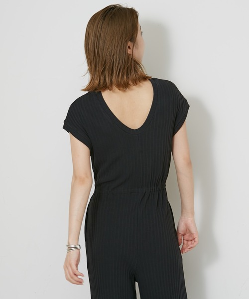 CIAOPANIC（チャオパニック）の「バックオープンデザインリブサロペット（サロペット/オーバーオール・レディース・ブラウン/ブラック・FREE）」の11枚目の写真