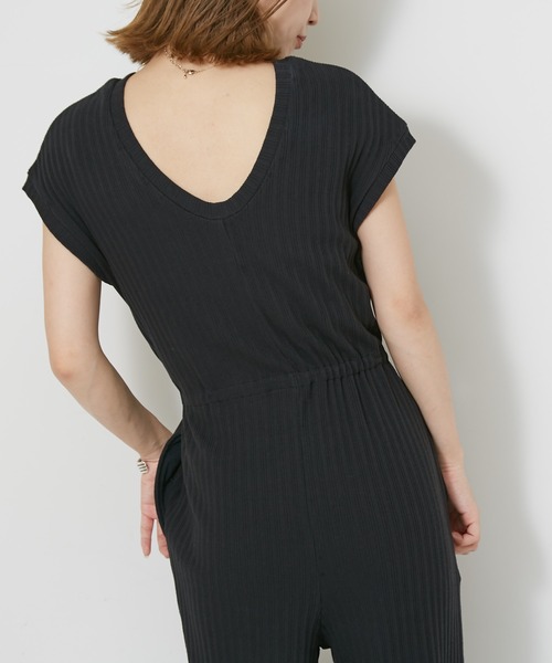 CIAOPANIC（チャオパニック）の「バックオープンデザインリブサロペット（サロペット/オーバーオール・レディース・ブラウン/ブラック・FREE）」の9枚目の写真