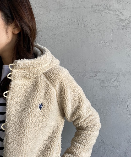 GYMPHLEX（ジムフレックス）の「[Gymphlex/ジムフレックス] ボアフードパーカー（その他アウター・レディース・ネイビー/モカ/ヘザーグレー/オフホワイト/チャコール・XL/L/14/M/16）」の17枚目の写真