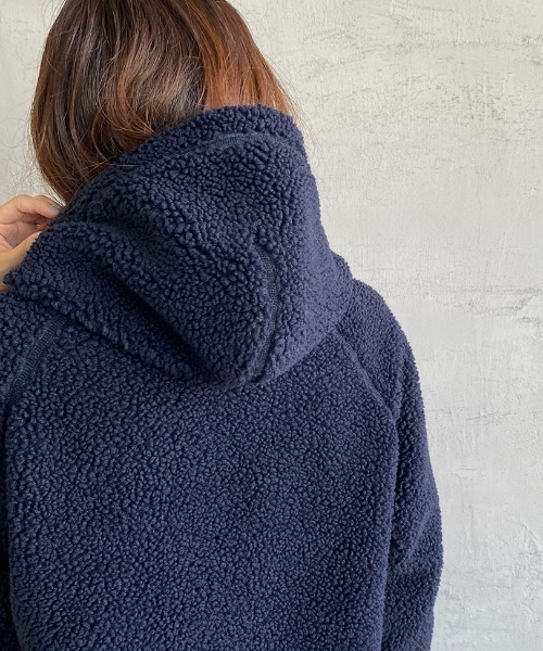 GYMPHLEX（ジムフレックス）の「[Gymphlex/ジムフレックス] ボアフードパーカー（その他アウター・レディース・ネイビー/モカ/ヘザーグレー/オフホワイト/チャコール・XL/L/14/M/16）」の15枚目の写真