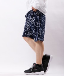 総柄ミニ裏毛ショートパンツ