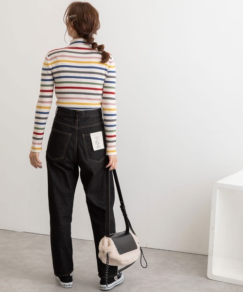 POU DOU DOU（プードゥドゥ）の「シアバターリブニット（ニット/セーター・レディース・ベージュ/ブルー/アイボリー/ダークグレー・3）」の10枚目の写真