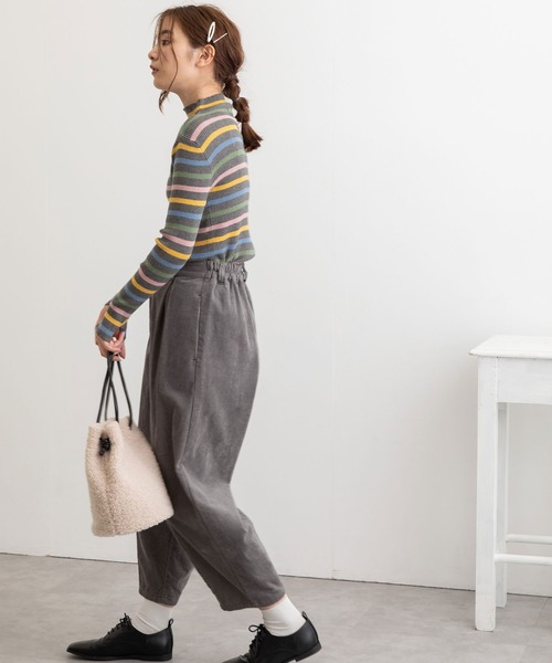 POU DOU DOU（プードゥドゥ）の「シアバターリブニット（ニット/セーター・レディース・ベージュ/ブルー/アイボリー/ダークグレー・3）」の16枚目の写真