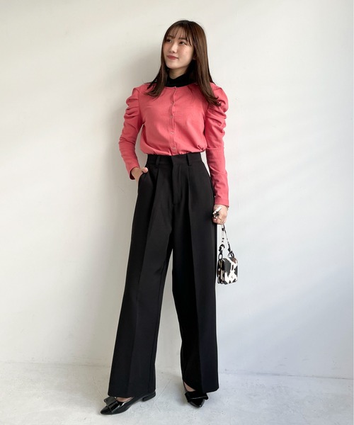 EPIMI E'PIMMY（エピミエピミー）の「パワショルカットカーディガン（カーディガン/ボレロ・レディース・オフホワイト/ブラック/ベージュ/コーラルピンク・MEDIUM）」の15枚目の写真