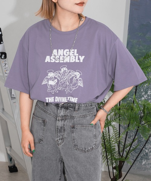 kutir(クティール)の「アソートプリントTシャツ(Tシャツ/カットソー・レディース・ホワイト/チャコールグレー/ダークブラウン/オフホワイト/ダークグレー/ラベンダー/オートミール・FREE)」の7枚目の写真