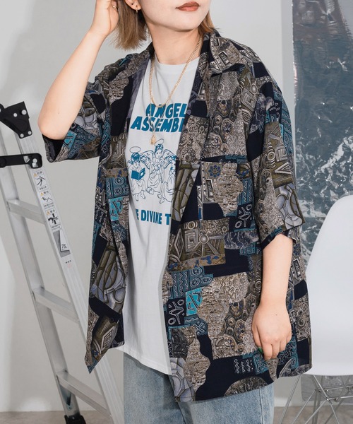 kutir(クティール)の「アソートプリントTシャツ(Tシャツ/カットソー・レディース・ホワイト/チャコールグレー/ダークブラウン/オフホワイト/ダークグレー/ラベンダー/オートミール・FREE)」の19枚目の写真