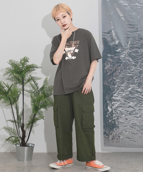 kutir(クティール)の「アソートプリントTシャツ(Tシャツ/カットソー・レディース・ホワイト/チャコールグレー/ダークブラウン/オフホワイト/ダークグレー/ラベンダー/オートミール・FREE)」の10枚目の写真