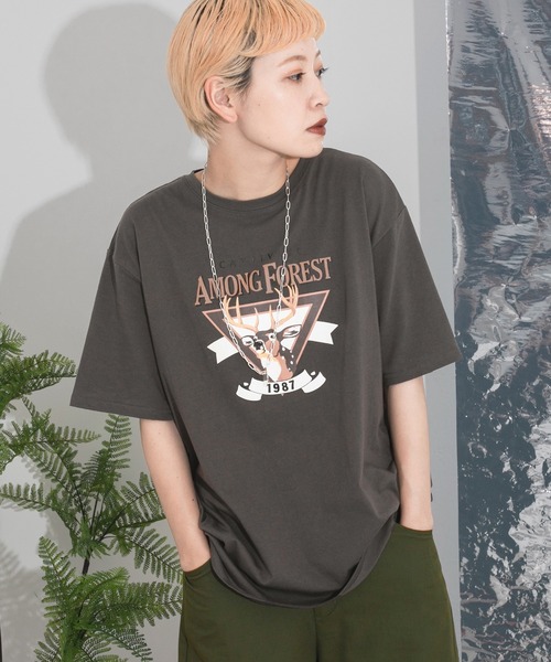 kutir(クティール)の「アソートプリントTシャツ(Tシャツ/カットソー・レディース・ホワイト/チャコールグレー/ダークブラウン/オフホワイト/ダークグレー/ラベンダー/オートミール・FREE)」の15枚目の写真