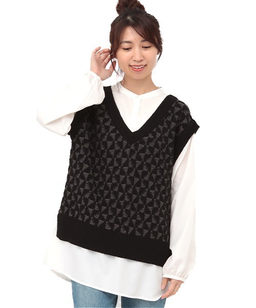 チチカカ（チチカカ）の「ジャカードニットドッキングプルオーバー（その他トップス・レディース・ブラック/ブラウン/グリーン・FREE）」の22枚目の写真