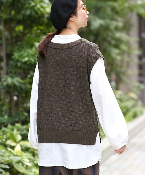 チチカカ（チチカカ）の「ジャカードニットドッキングプルオーバー（その他トップス・レディース・ブラック/ブラウン/グリーン・FREE）」の18枚目の写真