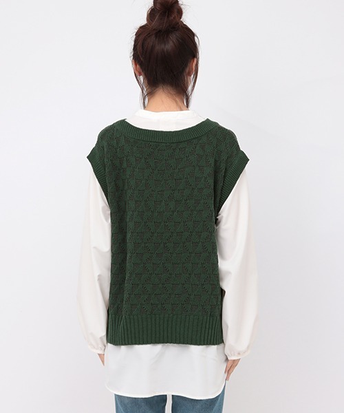 チチカカ（チチカカ）の「ジャカードニットドッキングプルオーバー（その他トップス・レディース・ブラック/ブラウン/グリーン・FREE）」の10枚目の写真