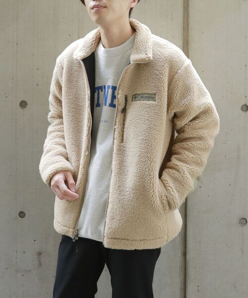 Columbia（コロンビア）の「【SHIPS any別注】Columbia: 防風性 通気性 蒸れ軽減 ボア フリース ジャケット◇（ブルゾン・メンズ・ベージュ/オリーブ・SMALL/MEDIUM/LARGE/X-LARGE）」の5枚目の写真