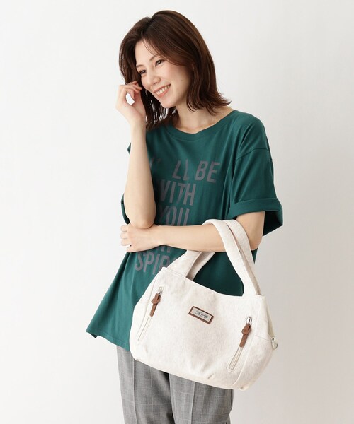 SHOO・LA・RUE（シューラルー）の「◆スウェットWジップバルーン2WAYトート（トートバッグ・レディース・アイボリー/キャメル/ピンク系・00）」の8枚目の写真