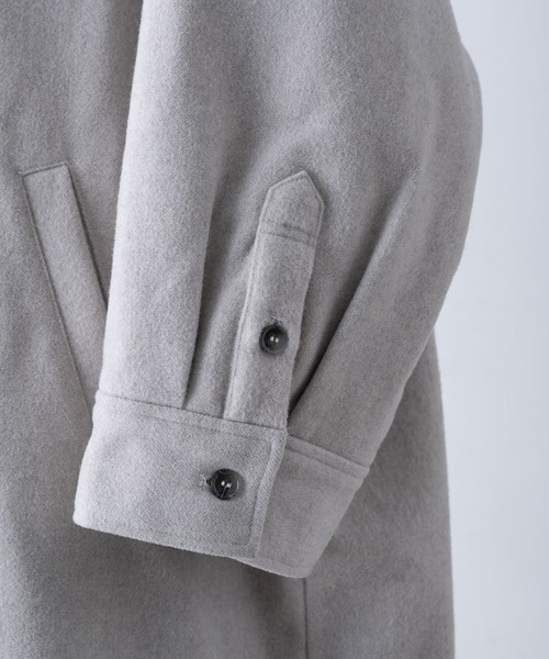 Happy John（ハッピージョン）の「cocoon shirt coat/コクーンシャツコート【3way】（ダウンジャケット/コート・レディース・オフホワイト/ブルーグレー・FREE）」の12枚目の写真