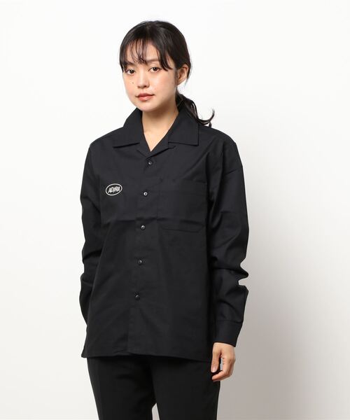 ADIRA（アディラ）の「ユニセックスオープンカラーL/Sシャツ（シャツ/ブラウス・レディース・ベージュ/ブラック/ネイビー・LARGE/SMALL）」の8枚目の写真