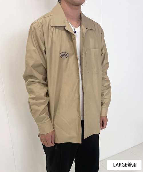 ADIRA（アディラ）の「ユニセックスオープンカラーL/Sシャツ（シャツ/ブラウス・レディース・ベージュ/ブラック/ネイビー・LARGE/SMALL）」の13枚目の写真