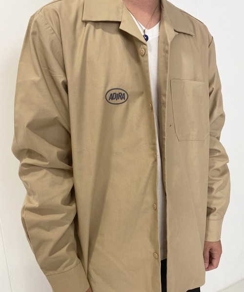 ADIRA（アディラ）の「ユニセックスオープンカラーL/Sシャツ（シャツ/ブラウス・レディース・ベージュ/ブラック/ネイビー・LARGE/SMALL）」の6枚目の写真