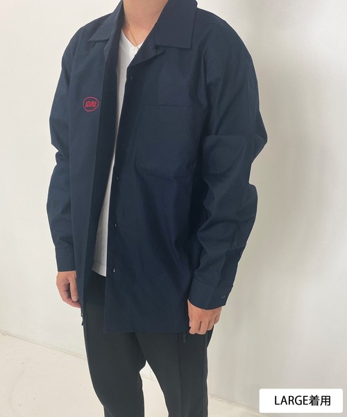 ADIRA（アディラ）の「ユニセックスオープンカラーL/Sシャツ（シャツ/ブラウス・レディース・ベージュ/ブラック/ネイビー・LARGE/SMALL）」の4枚目の写真