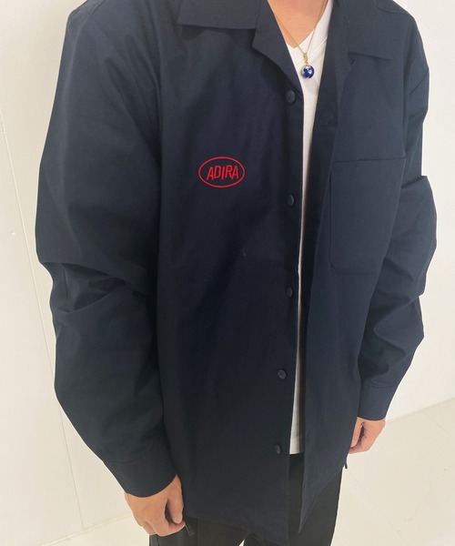 ADIRA（アディラ）の「ユニセックスオープンカラーL/Sシャツ（シャツ/ブラウス・レディース・ベージュ/ブラック/ネイビー・LARGE/SMALL）」の14枚目の写真