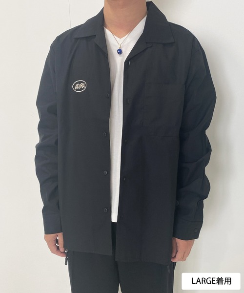 ADIRA（アディラ）の「ユニセックスオープンカラーL/Sシャツ（シャツ/ブラウス・レディース・ベージュ/ブラック/ネイビー・LARGE/SMALL）」の10枚目の写真