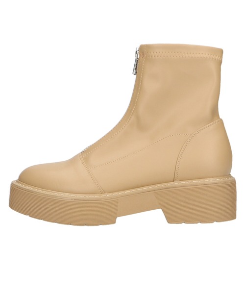 ORiental TRaffic（オリエンタルトラフィック）の「厚底フロントジップブーツ/11412（ブーツ・レディース・ブラック/ベージュ・LL/3L/SS/S/M/L）」の9枚目の写真