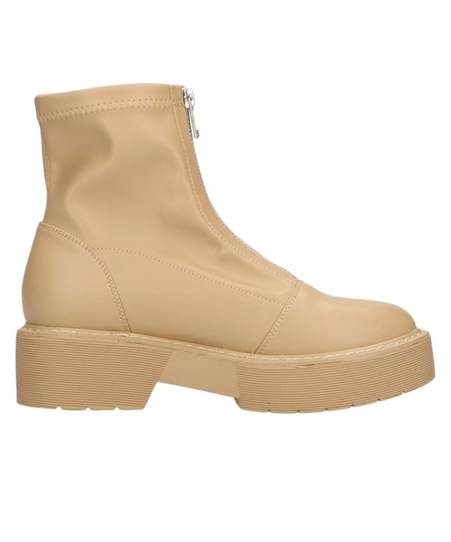 ORiental TRaffic（オリエンタルトラフィック）の「厚底フロントジップブーツ/11412（ブーツ・レディース・ブラック/ベージュ・LL/3L/SS/S/M/L）」の4枚目の写真