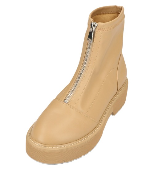 ORiental TRaffic（オリエンタルトラフィック）の「厚底フロントジップブーツ/11412（ブーツ・レディース・ブラック/ベージュ・LL/3L/SS/S/M/L）」の14枚目の写真