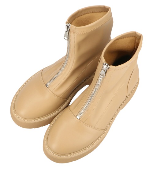 ORiental TRaffic（オリエンタルトラフィック）の「厚底フロントジップブーツ/11412（ブーツ・レディース・ブラック/ベージュ・LL/3L/SS/S/M/L）」の10枚目の写真