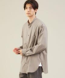 green label relaxing | S140 WSBLビエラ ルーズ バンドカラー シャツ -ウォッシャブル・ストレッチ-(シャツ/ブラウス)