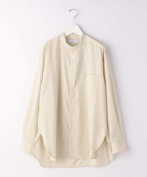 green label relaxing（グリーンレーベルリラクシング）の「OLT S140 WSBLビエラ ルーズ バンドカラー シャツ -ウォッシャブル・ストレッチ-（シャツ/ブラウス・メンズ・ベージュ/オフホワイト/ライトブルー・M/L/S）」の18枚目の写真