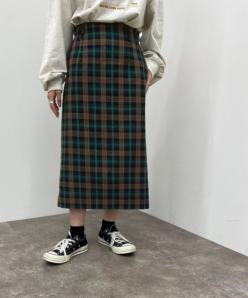 apres jour mignon（アプレジュールミニョン）の「アソートナロースカート【ZOZOTOWN限定アイテム】（スカート・レディース・グリーン系その他/ブラック/ブラウン系その他/ダークグリーン・フリー/X-LARGE）」の4枚目の写真