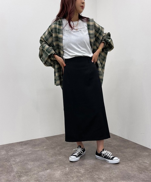 apres jour mignon（アプレジュールミニョン）の「アソートナロースカート【ZOZOTOWN限定アイテム】（スカート・レディース・グリーン系その他/ブラック/ブラウン系その他/ダークグリーン・フリー/X-LARGE）」の9枚目の写真