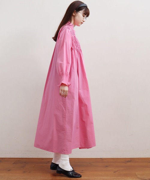 fig London(フィグロンドン)の「shirring OP【WEB限定カラー:ピンク】(ワンピース・レディース・レッド/ピンク/アイボリー/チェック/ブラック・FREE)」の7枚目の写真