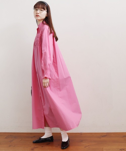 fig London(フィグロンドン)の「shirring OP【WEB限定カラー:ピンク】(ワンピース・レディース・レッド/ピンク/アイボリー/チェック/ブラック・FREE)」の11枚目の写真