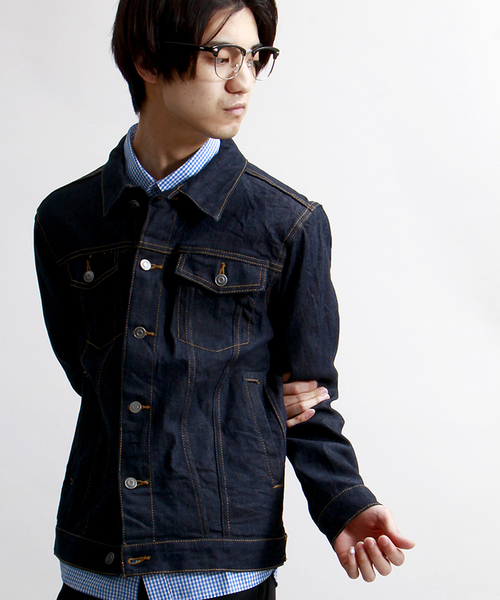 WEGO(ウィゴー)の「WEGO/ライクラストレッチデニムジャケット(デニムジャケット・メンズ・ライトインディゴブルー/ダークインディゴブルー/インディゴブルー・LARGE/MEDIUM/SMALL)」の2枚目の写真