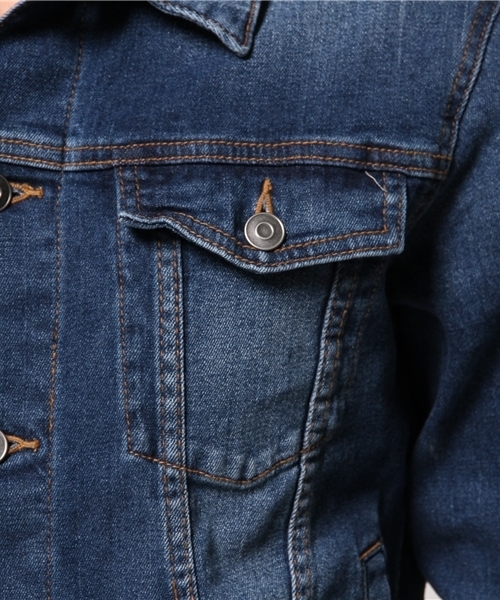 WEGO(ウィゴー)の「WEGO/ライクラストレッチデニムジャケット(デニムジャケット・メンズ・ライトインディゴブルー/ダークインディゴブルー/インディゴブルー・LARGE/MEDIUM/SMALL)」の10枚目の写真