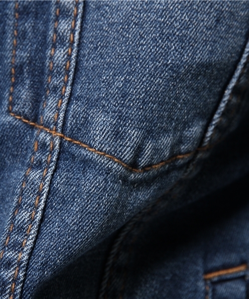 WEGO(ウィゴー)の「WEGO/ライクラストレッチデニムジャケット(デニムジャケット・メンズ・ライトインディゴブルー/ダークインディゴブルー/インディゴブルー・LARGE/MEDIUM/SMALL)」の5枚目の写真