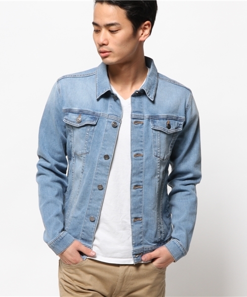 WEGO(ウィゴー)の「WEGO/ライクラストレッチデニムジャケット(デニムジャケット・メンズ・ライトインディゴブルー/ダークインディゴブルー/インディゴブルー・LARGE/MEDIUM/SMALL)」の16枚目の写真