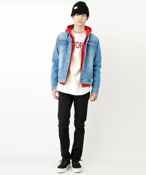 WEGO(ウィゴー)の「WEGO/ライクラストレッチデニムジャケット(デニムジャケット・メンズ・ライトインディゴブルー/ダークインディゴブルー/インディゴブルー・LARGE/MEDIUM/SMALL)」の19枚目の写真