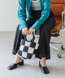 Kastane | チェッカー柄ハンドクロシェBAG(トートバッグ)