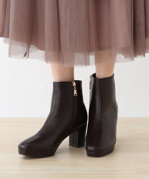 DRESKIP（ドレスキップ）の「◆ストーム付き厚底ブーツ（ブーツ・レディース・ブラック/アイボリー/ブラウン系・35/45/55）」の5枚目の写真