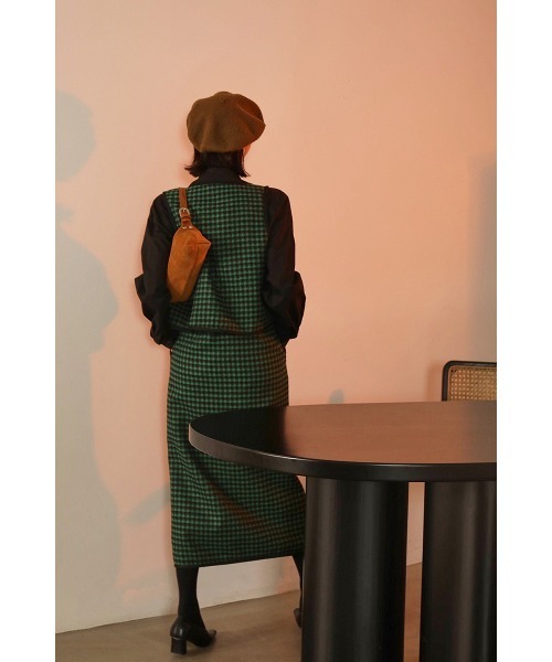 Leja（レジャ）の「【LEJA】ギンガムチェックライン切替スリットスカート（スカート・レディース・グリーン・SMALL/MEDIUM）」の3枚目の写真