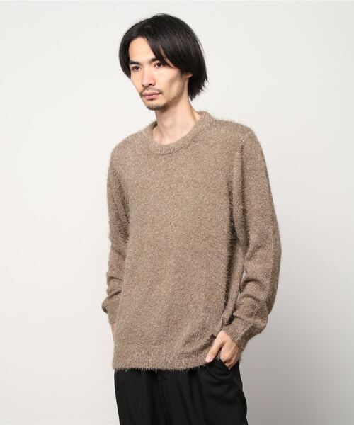LUSOR(ルーソル)の「LUSOR(ルーソル)フェザーモール クルーネックニット(ニット/セーター・メンズ・ホワイト/ブラック/ベージュ/グレー・FREE)」の4枚目の写真