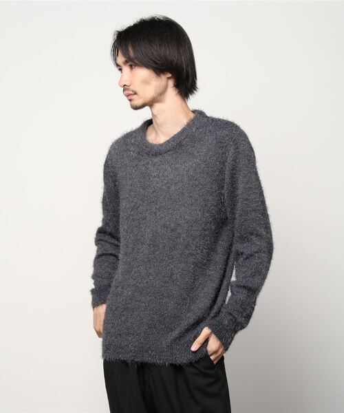 LUSOR(ルーソル)の「LUSOR(ルーソル)フェザーモール クルーネックニット(ニット/セーター・メンズ・ホワイト/ブラック/ベージュ/グレー・FREE)」の3枚目の写真