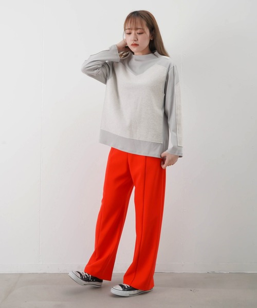 RODEO（ロデオ）の「RODEO  ロデオ コンビボトルネックプルオーバー（Tシャツ/カットソー・レディース・ライトグレー/ブラック・FREE）」の3枚目の写真