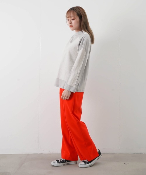 RODEO（ロデオ）の「RODEO  ロデオ コンビボトルネックプルオーバー（Tシャツ/カットソー・レディース・ライトグレー/ブラック・FREE）」の6枚目の写真
