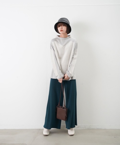 RODEO（ロデオ）の「RODEO  ロデオ コンビボトルネックプルオーバー（Tシャツ/カットソー・レディース・ライトグレー/ブラック・FREE）」の21枚目の写真