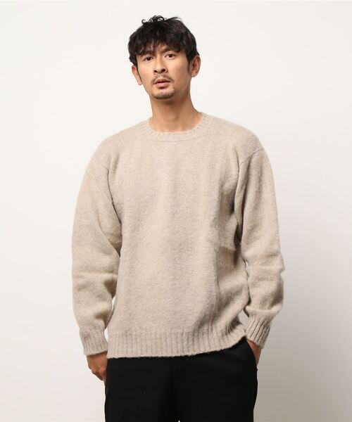 Laurence J Smith（ローレンスジェイスミス）の「【LAURENCE J.SMITH】クルーネックルーズニット MEN（ニット/セーター・メンズ・サックスブルー/イエロー/ベージュ/グレー・MEDIUM/LARGE）」の22枚目の写真