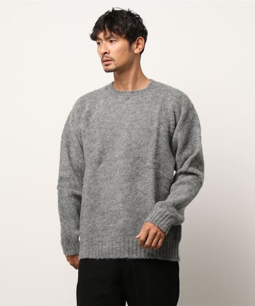 Laurence J Smith（ローレンスジェイスミス）の「【LAURENCE J.SMITH】クルーネックルーズニット MEN（ニット/セーター・メンズ・サックスブルー/イエロー/ベージュ/グレー・MEDIUM/LARGE）」の20枚目の写真